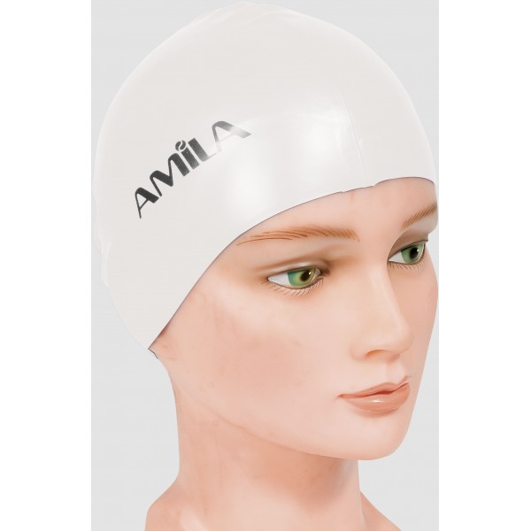 Amila Σκουφάκι Κολύμβησης Medium Hair Λευκό - 47023