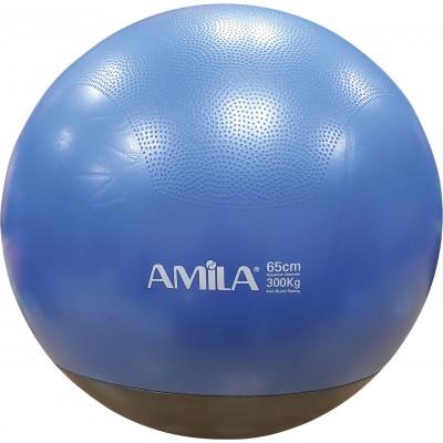 Amila Μπάλα Γυμναστικής GYMBALL 65cm Μπλε με Βάρος στην Βάση - 48445