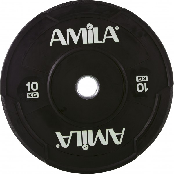Amila Δίσκος Black W Bumper 50mm 10Kg - 90307