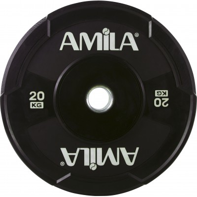 Amila Δίσκος Black W Bumper 50mm 20Kg - 90308