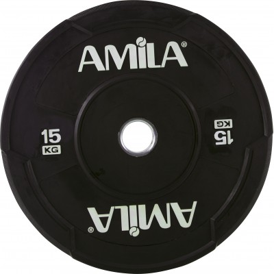 Amila Δίσκος Black W Bumper 50mm 15Kg - 90309