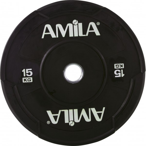 Amila Δίσκος Black W Bumper 50mm 15Kg - 90309