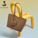 Δερμάτινη Γυναικεία Τσάντα Shopper  Ωμου Foxer 9136048F μαύρο