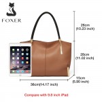 Δερμάτινη Γυναικεία Τσάντα Shopper  Ωμου Foxer 938032F καφέ