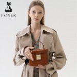 Δερμάτινη Γυναικεία Τσάντα Χειρός/Ώμου Tote Foxer 986069F καφέ