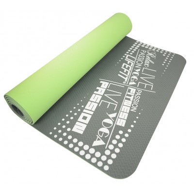 Life Fit Στρώμα γυμναστικής Yoga Mat Professional TPE02-01 Γκρι-Πράσινο