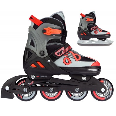 Nijdam Inline Skates ‑ Παγοπέδιλα Combo ρυθμιζόμενα Red Raider N14AC01